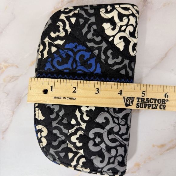 VERA BRADLEY Clutch Kiss n' Snap Tab Wallet Kisslock - Canterberry Cobalt Blue - Picture 8 of 9